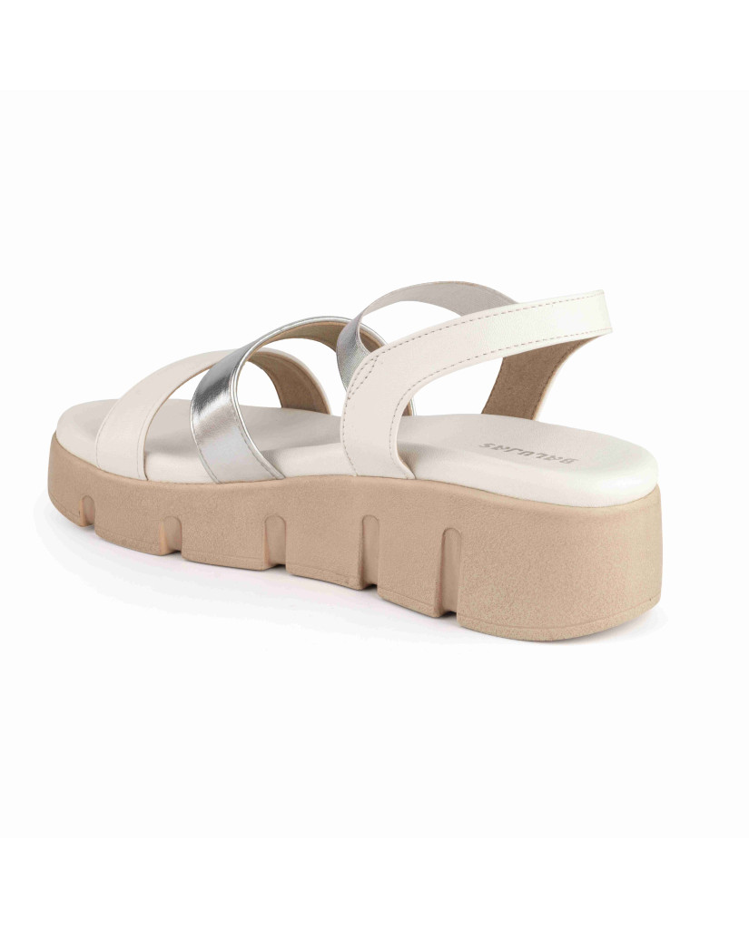 5409: Balujas White Wedge Heel Sandals