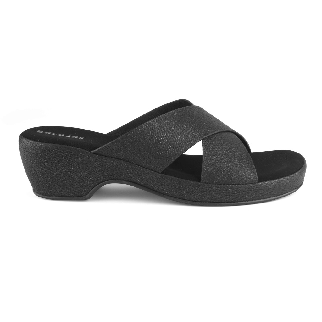 11270: Balujas Black Block Heel Slipper