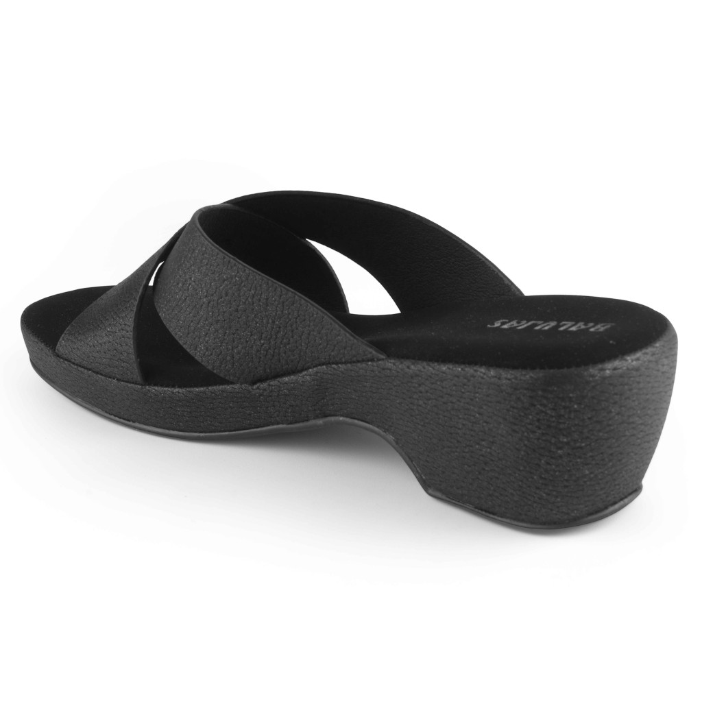 11270: Balujas Black Block Heel Slipper