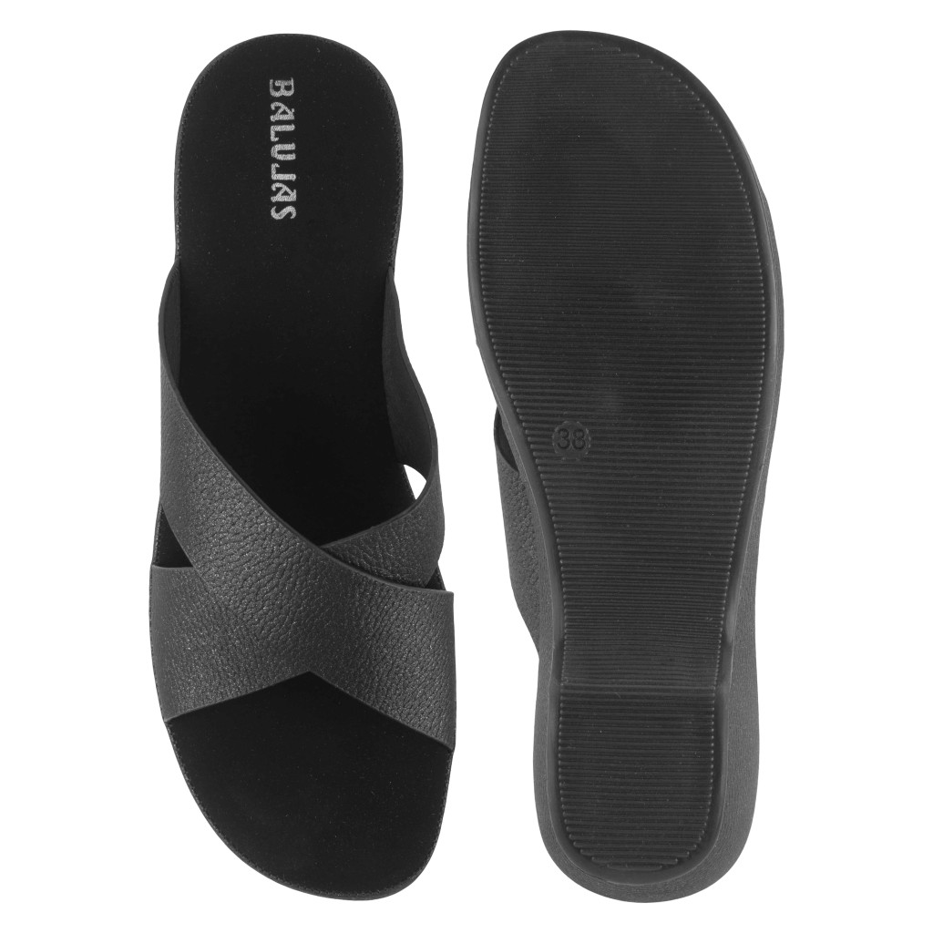 11270: Balujas Black Block Heel Slipper