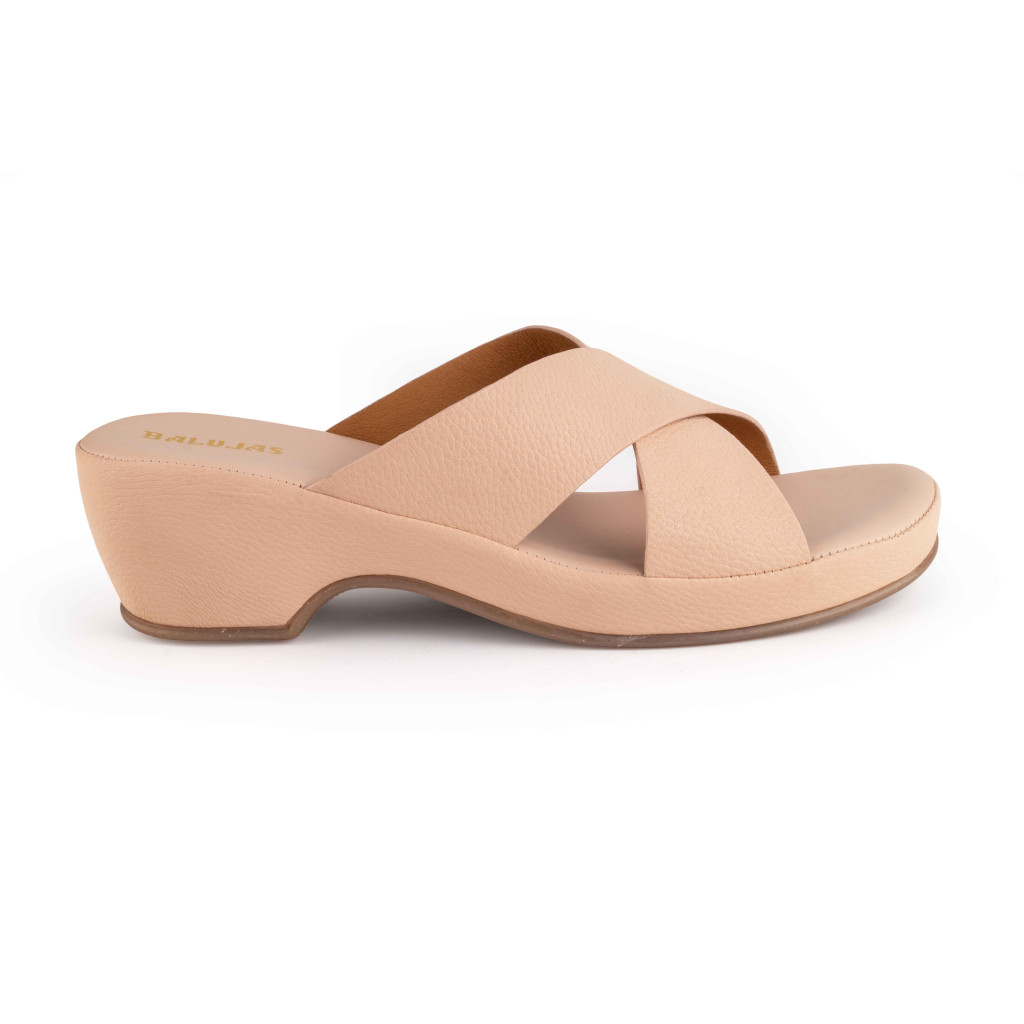 11270: Balujas Nude Block Heel Slipper