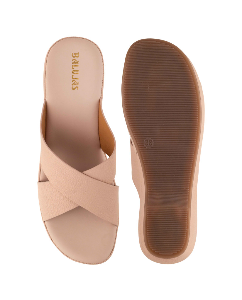 11270: Balujas Nude Block Heel Slipper