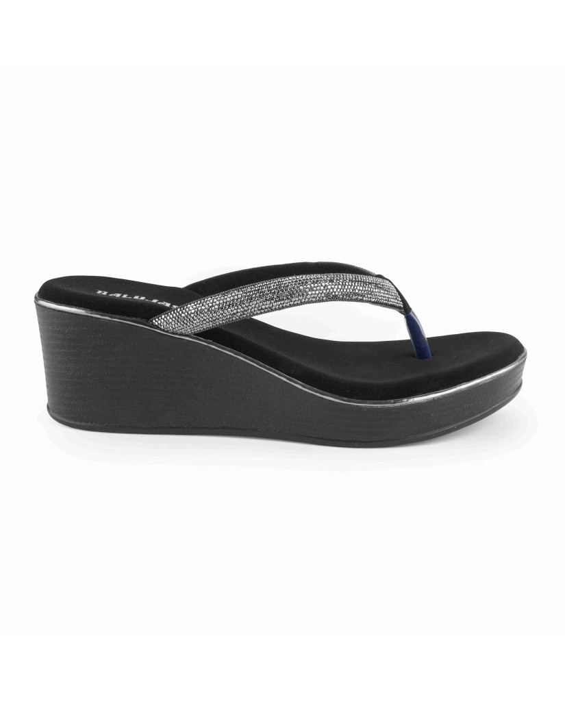 11521 : Balujas Black Wedge Heel 