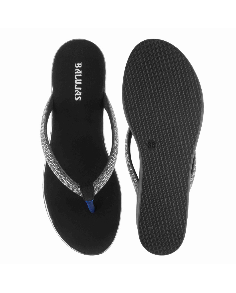 11521 : Balujas Black Wedge Heel 