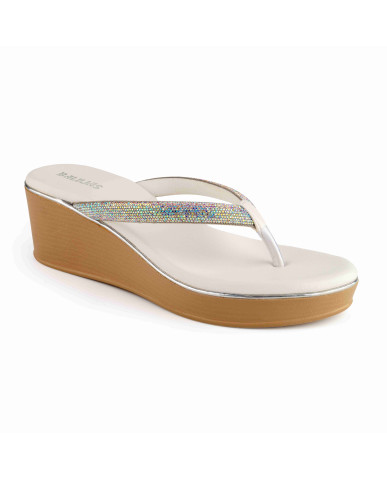 11521 : Balujas White Wedge Heel 
