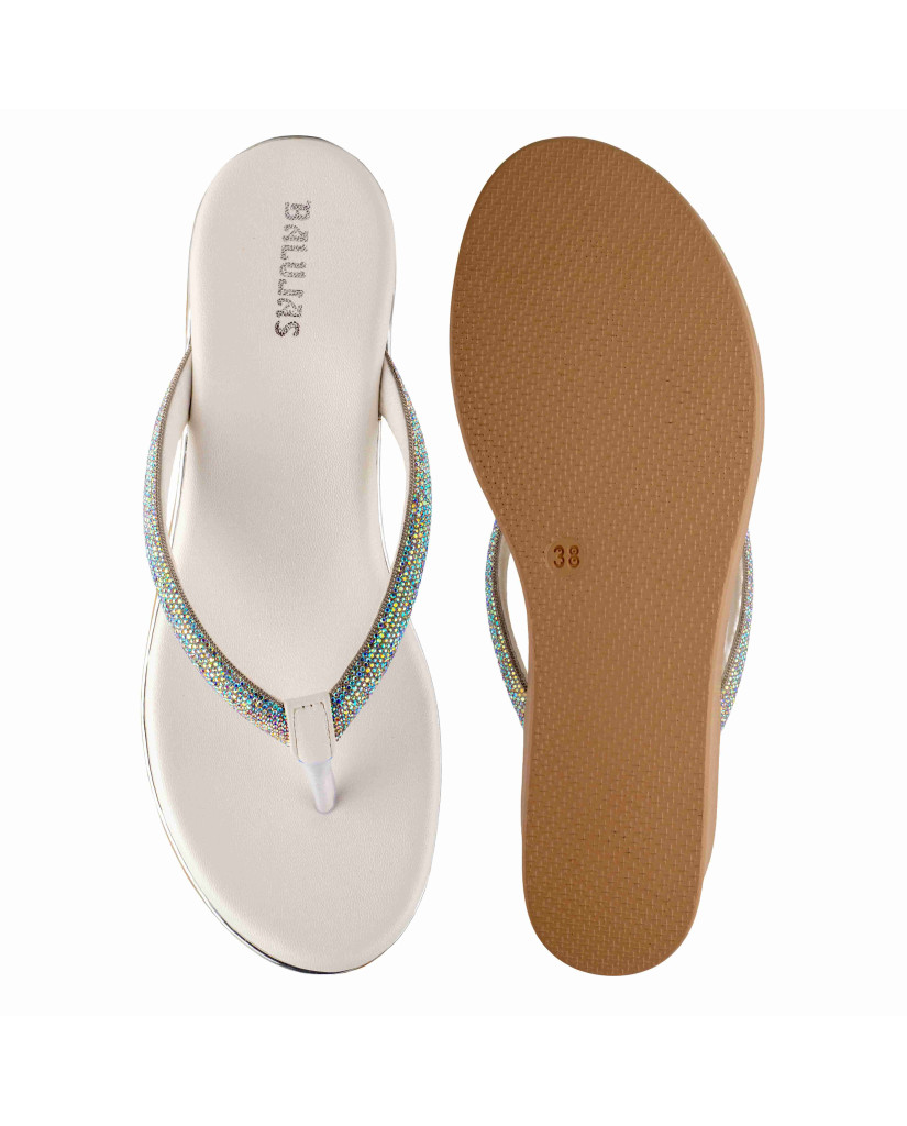 11521 : Balujas White Wedge Heel 