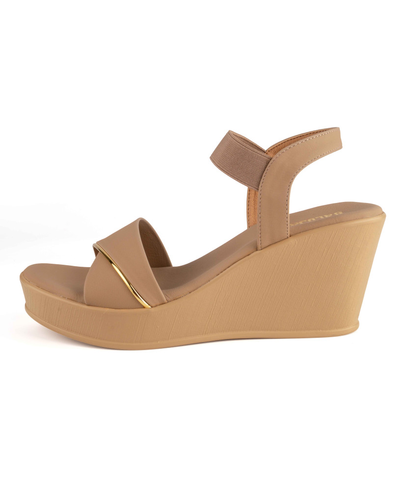 11635 : Balujas Beige Wedge Heel Sandals