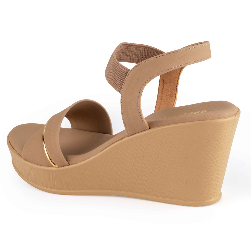 11635 : Balujas Beige Wedge Heel Sandals