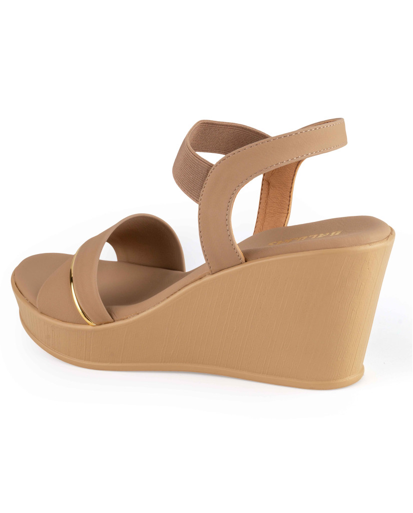 11635 : Balujas Beige Wedge Heel Sandals