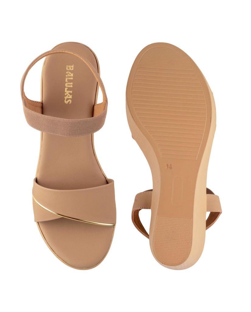 11635 : Balujas Beige Wedge Heel Sandals