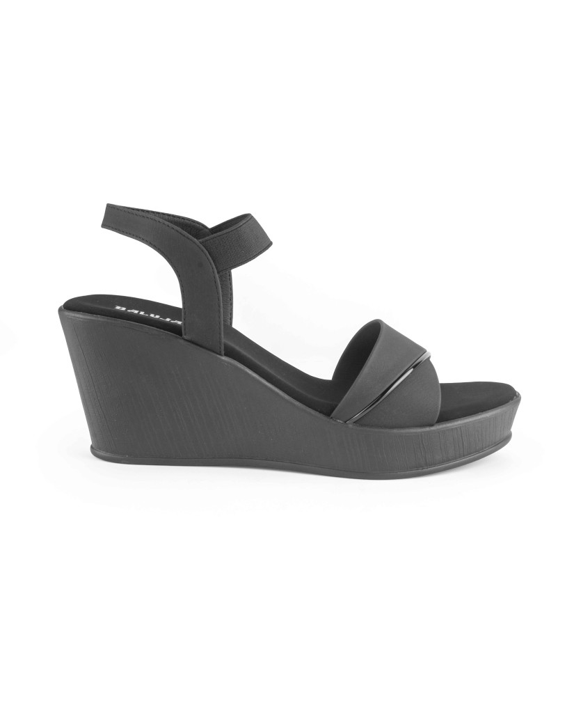 11635 : Balujas Black Wedge Heel Sandals