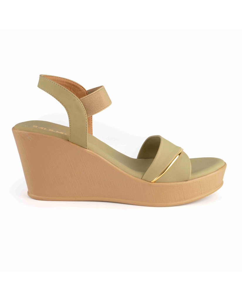 11635 : Balujas Green Wedge Heel Sandals