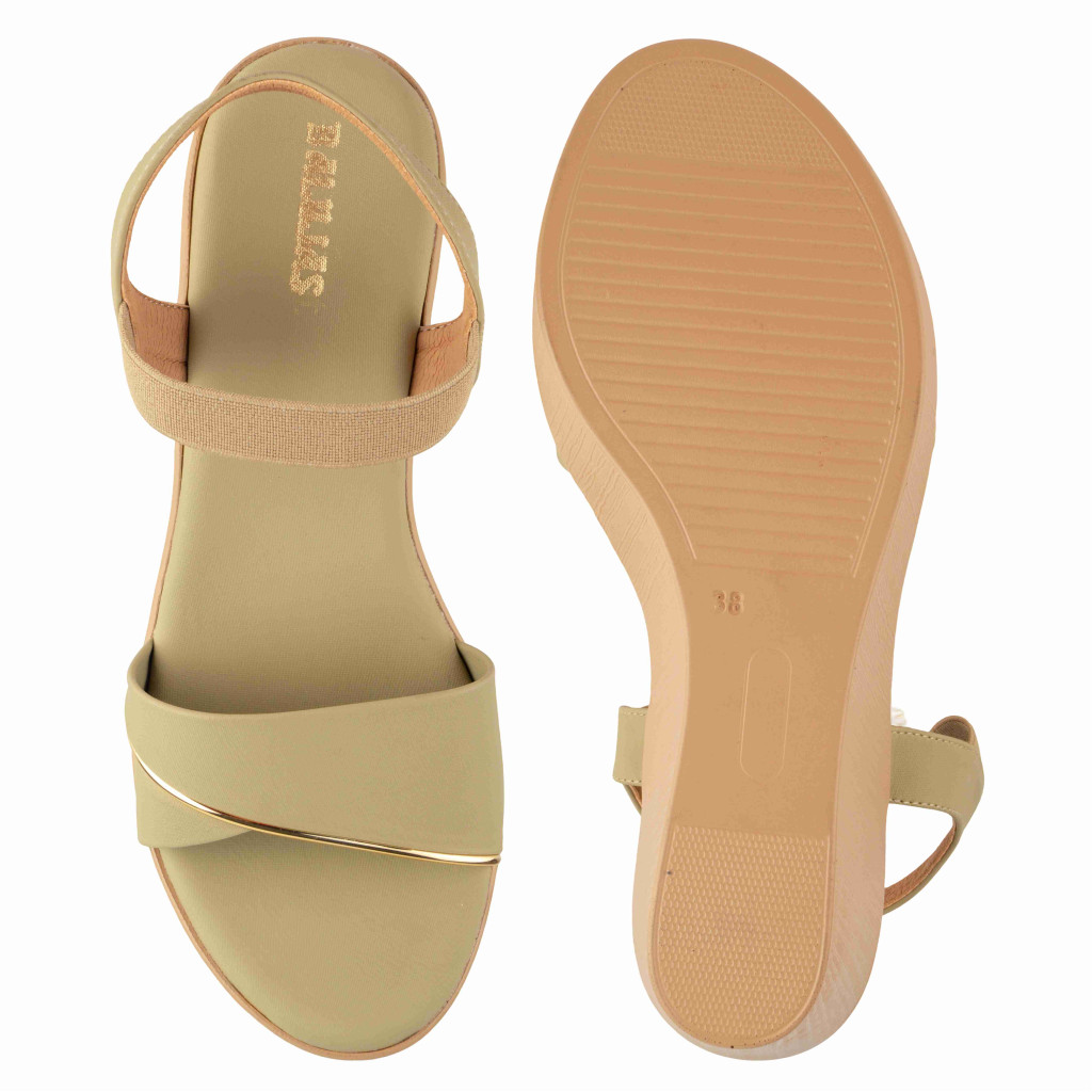 11635 : Balujas Green Wedge Heel Sandals