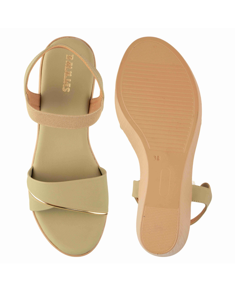 11635 : Balujas Green Wedge Heel Sandals