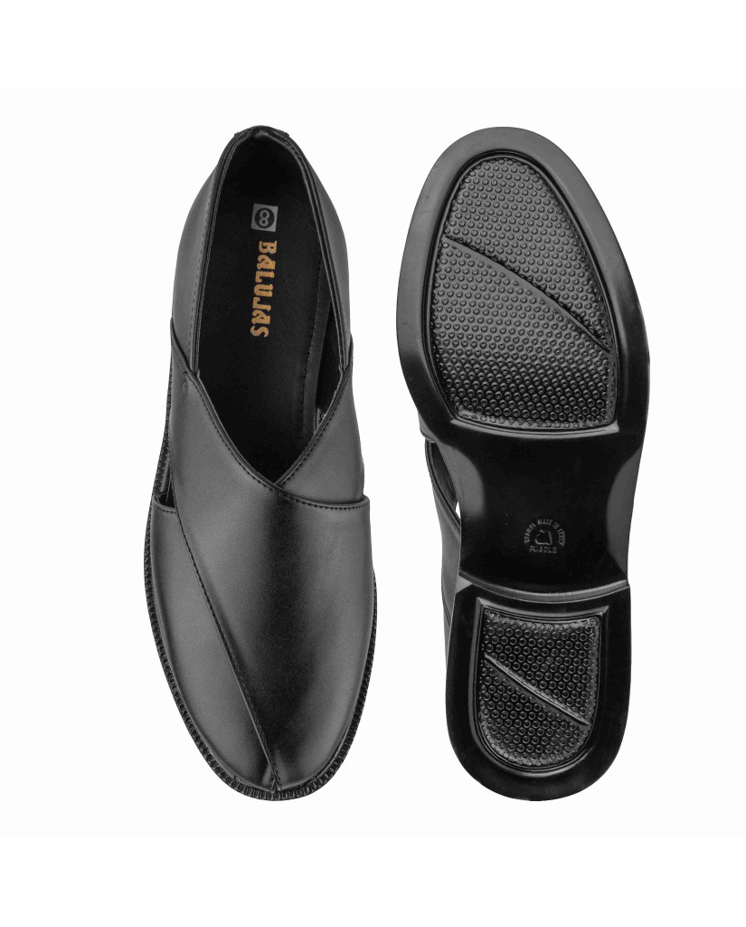 1054 : Balujas Black Synthetic Peshawari