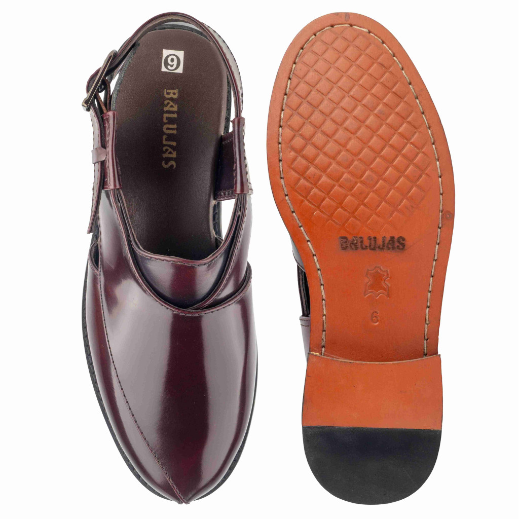 1055: Balujas Cherry Leather Peshawari
