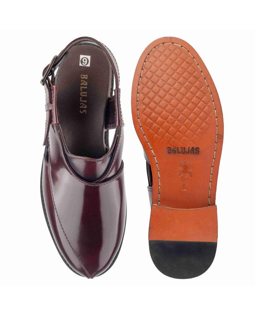 1055: Balujas Cherry Leather Peshawari