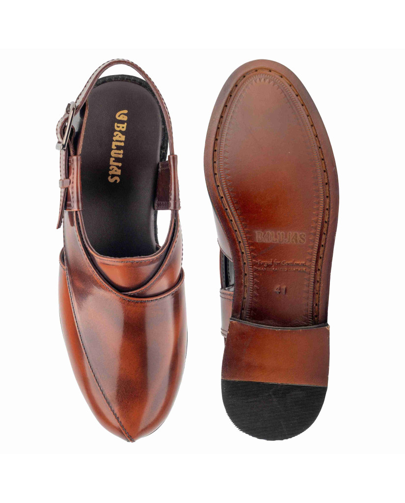 1055: Balujas Tan Leather Peshawari