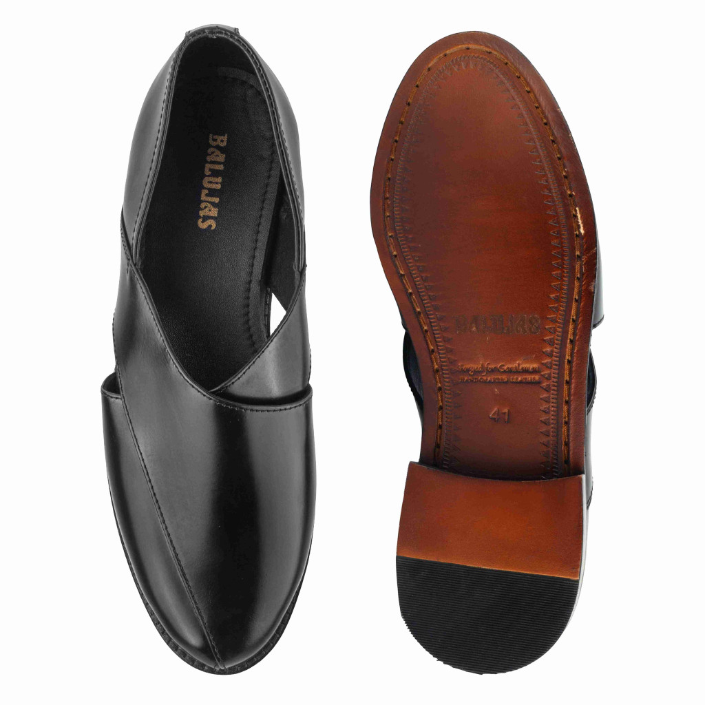 1062: Balujas Men's Black Peshawari Sandal