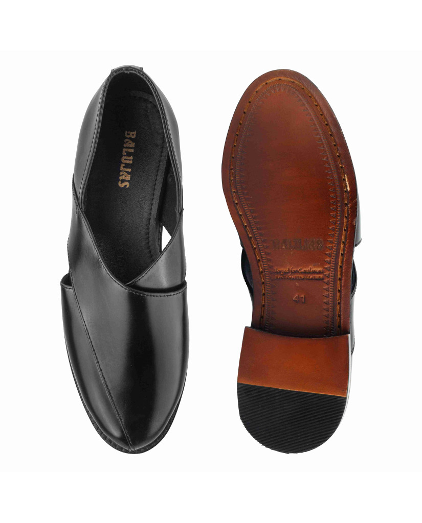 1062: Balujas Men's Black Peshawari Sandal