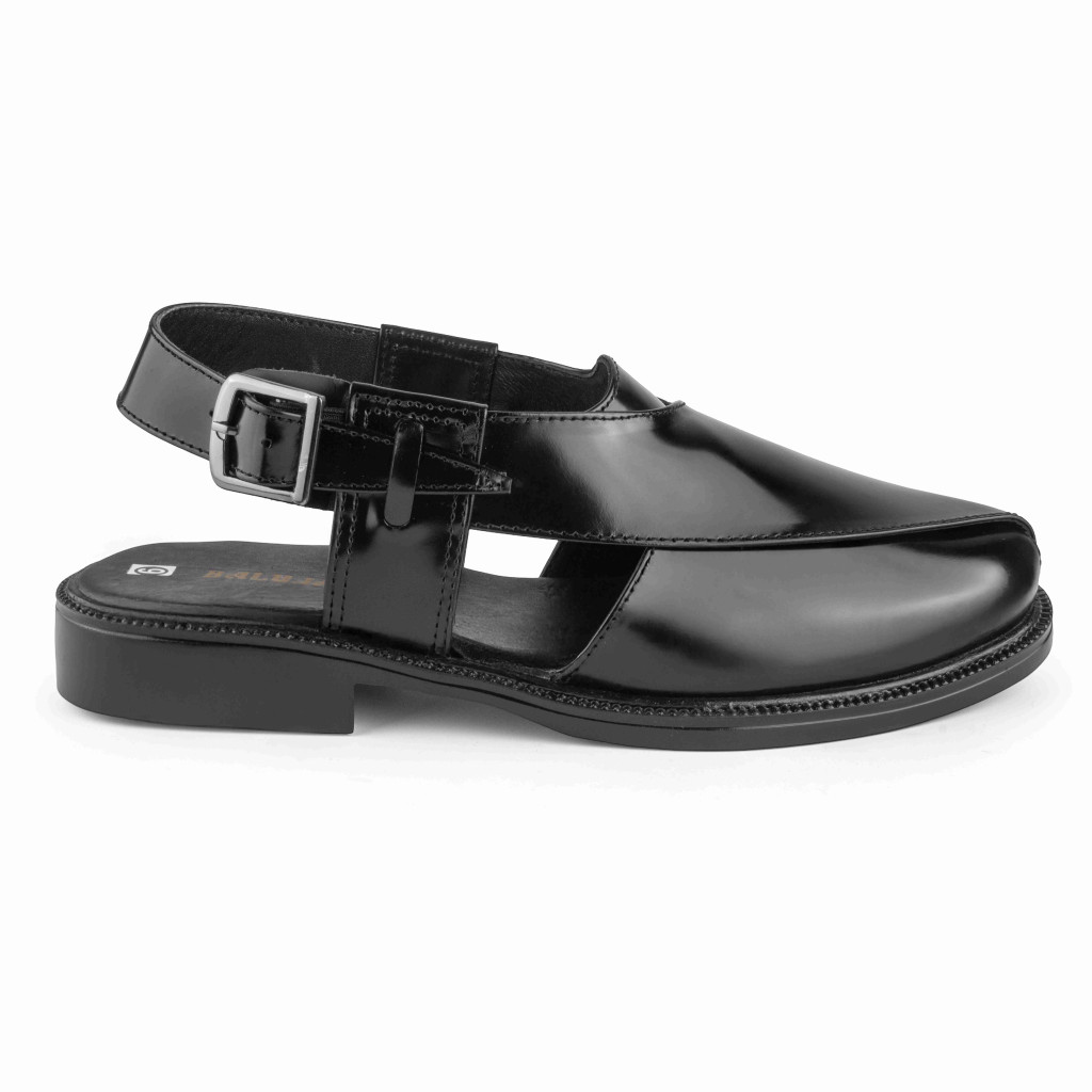 1091: Balujas Black Leather Peshawari