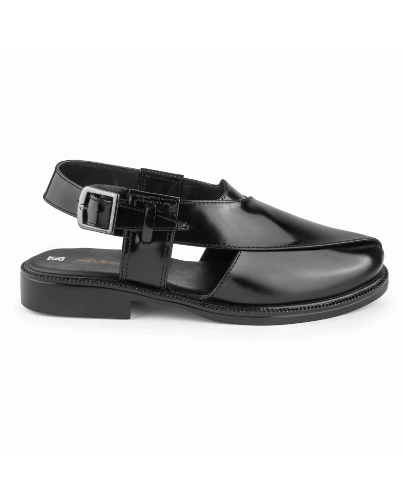 1091: Balujas Black Leather Peshawari