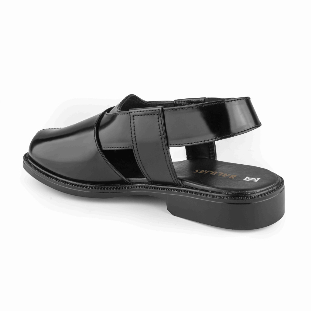 1091: Balujas Black Leather Peshawari
