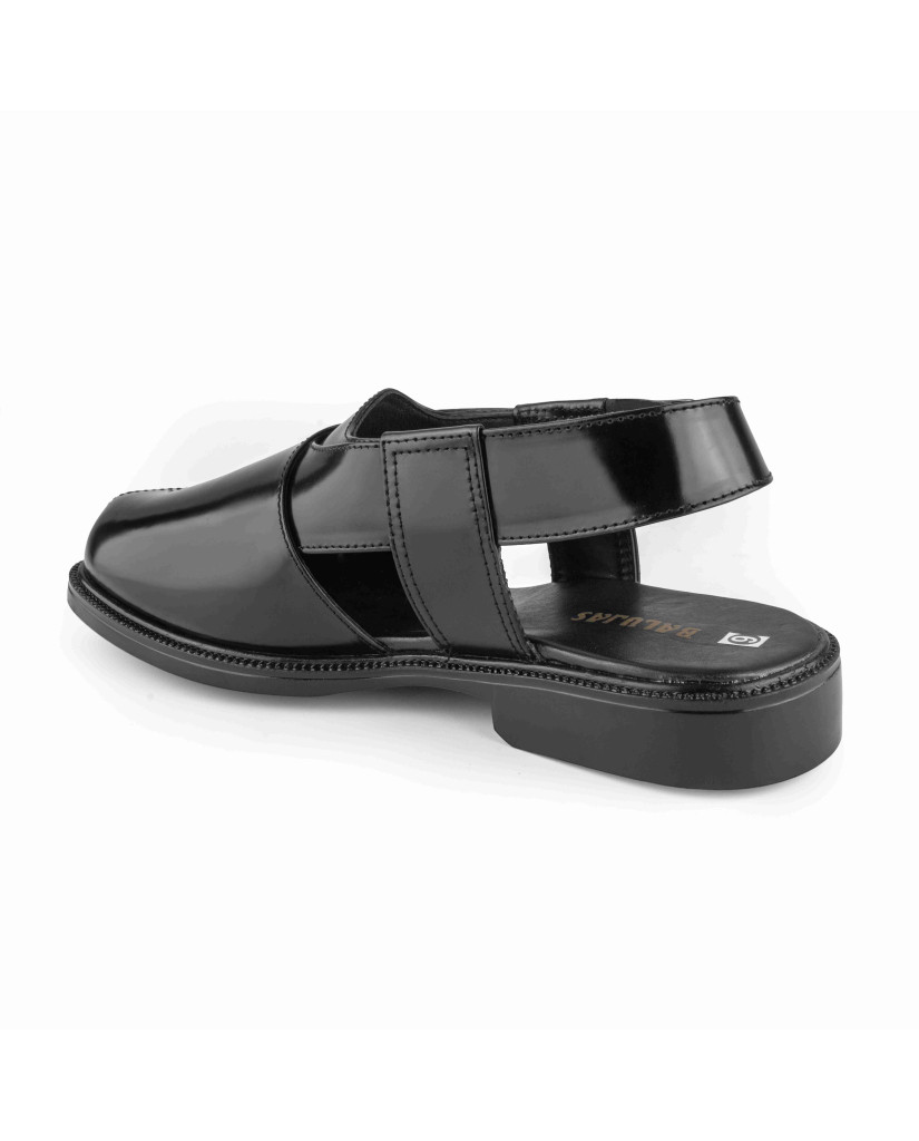 1091: Balujas Black Leather Peshawari