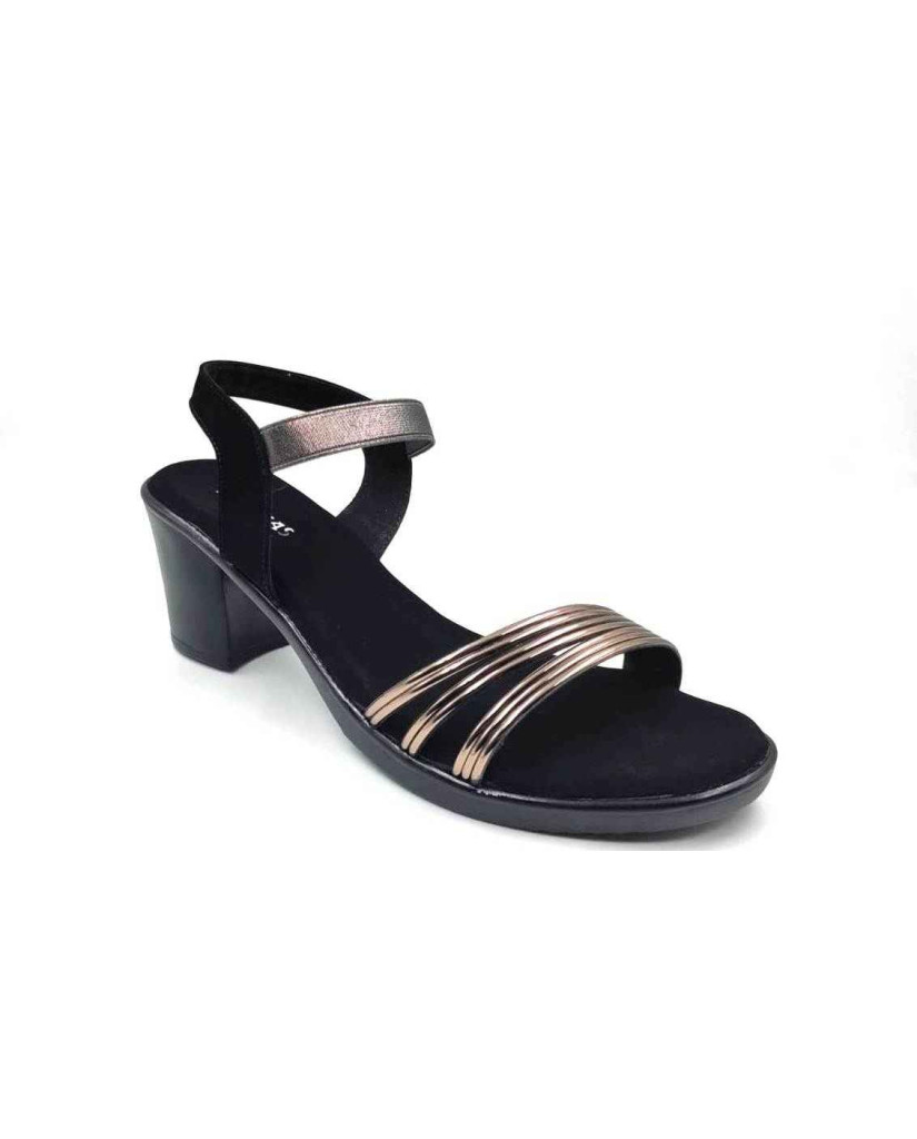 4696-15: Balujas Gunmetal Block Heel Sandals