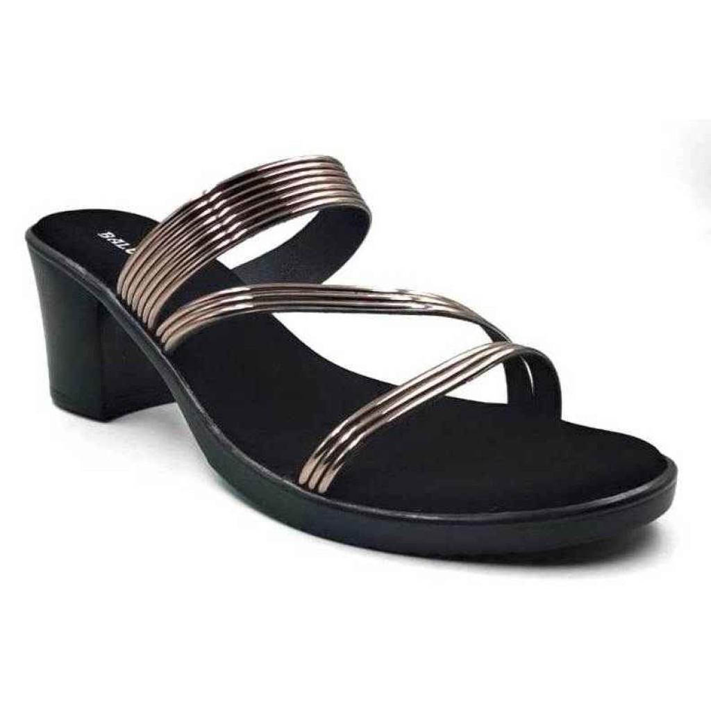 5443-25: Balujas Gunmetal Block Heel Sandals