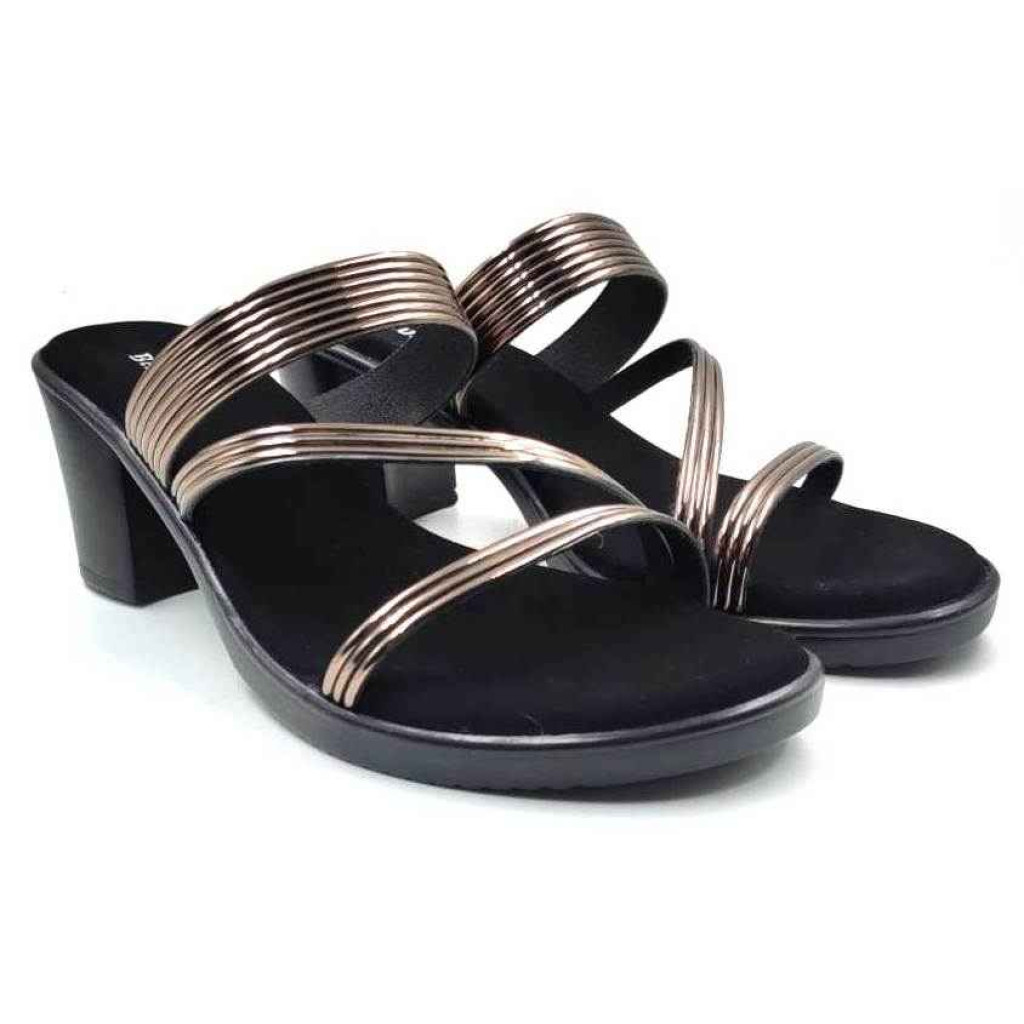 5443-25: Balujas Gunmetal Block Heel Sandals