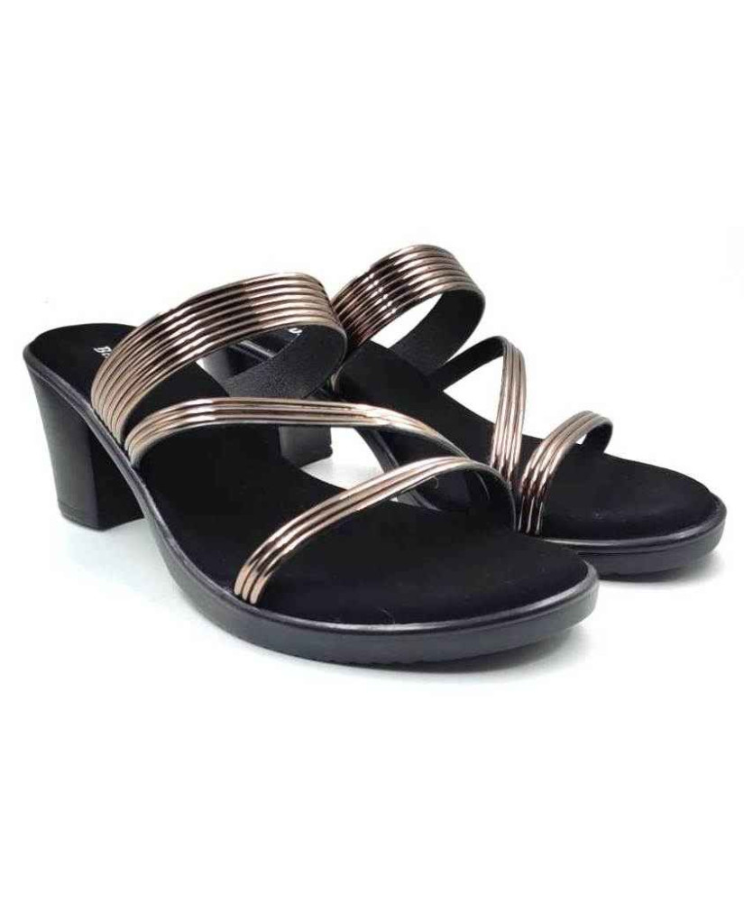 5443-25: Balujas Gunmetal Block Heel Sandals