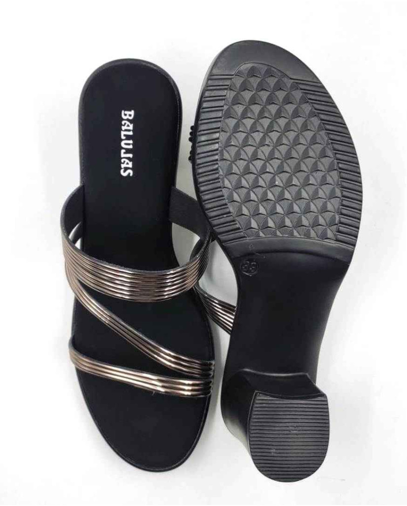 5443-25: Balujas Gunmetal Block Heel Sandals