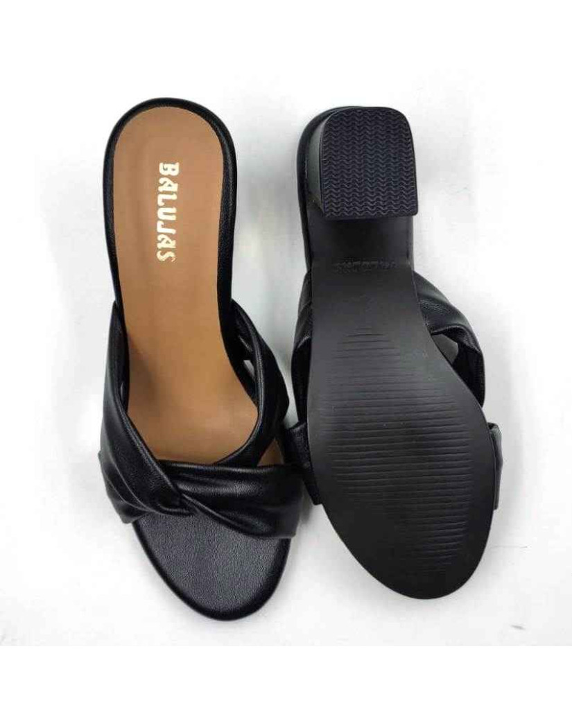 9110-19: Balujas Black Block Heel Sandals
