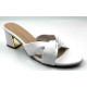 9110-19: Balujas White Block Heel Sandals