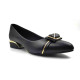 BAL 318: Taupe Black Ballerina with Sleek Buckle 