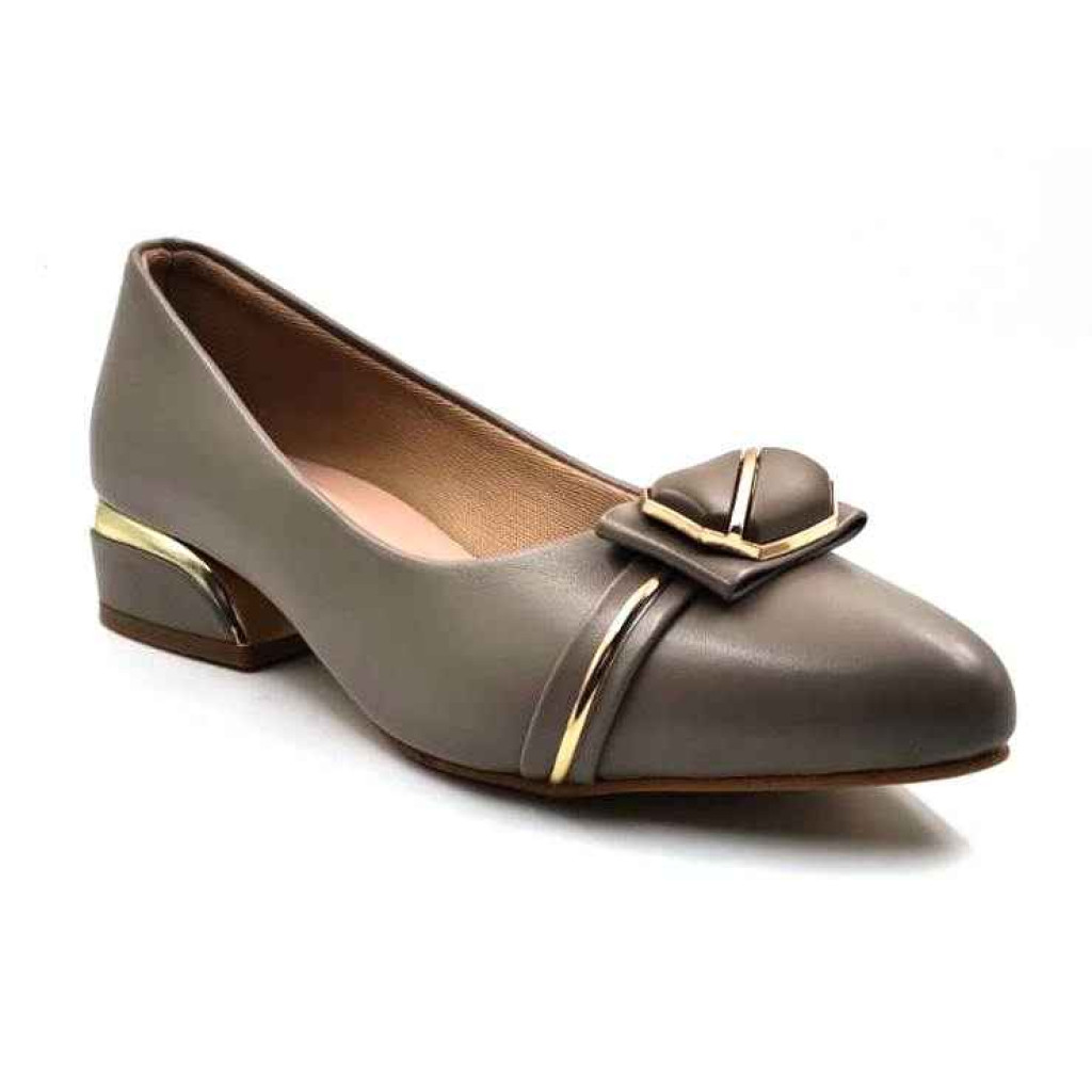 BAL 318: Taupe Khaki Ballerina with Sleek Buckle 