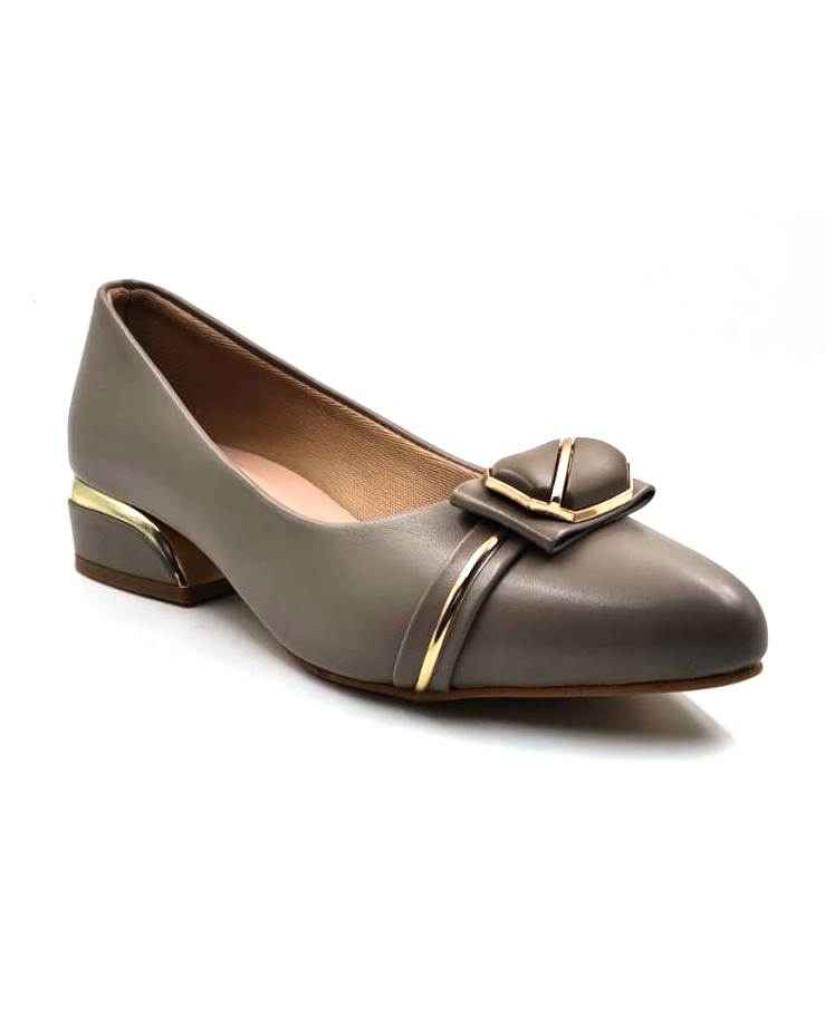 BAL 318: Taupe Khaki Ballerina with Sleek Buckle 