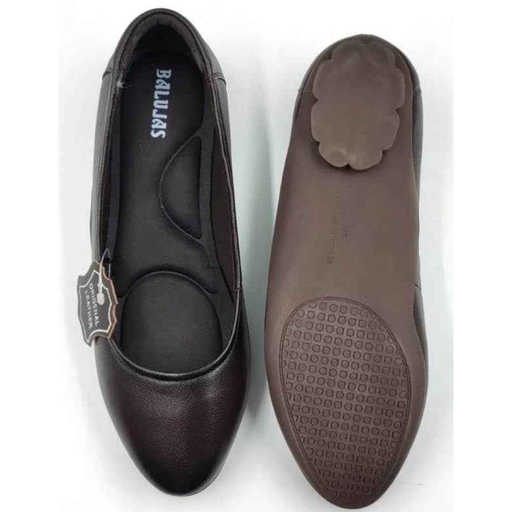FG-01 Balujas Brown Leather Ballerina Flats
