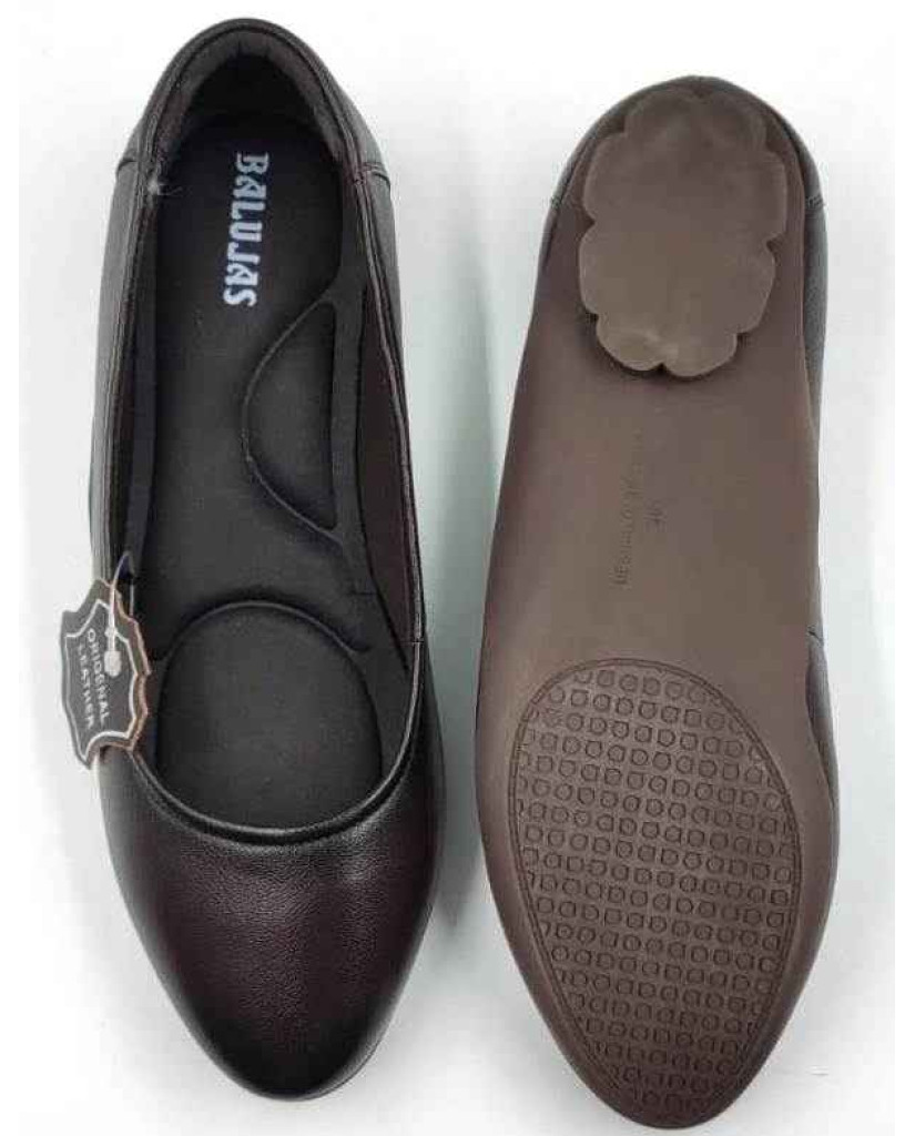 FG-01 Balujas Brown Leather Ballerina Flats