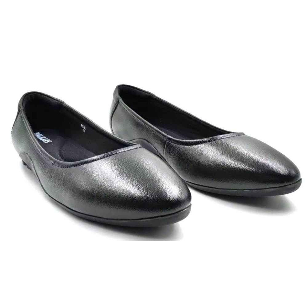 FG-01 Balujas Olive Leather Ballerina Flats