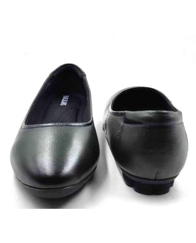 FG-01 Balujas Olive Leather Ballerina Flats