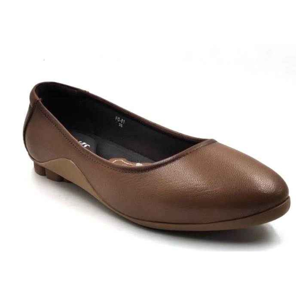 FG-01 Balujas Tan Leather Ballerina Flats