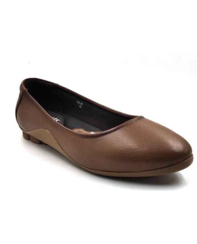 FG-01 Balujas Tan Leather Ballerina Flats