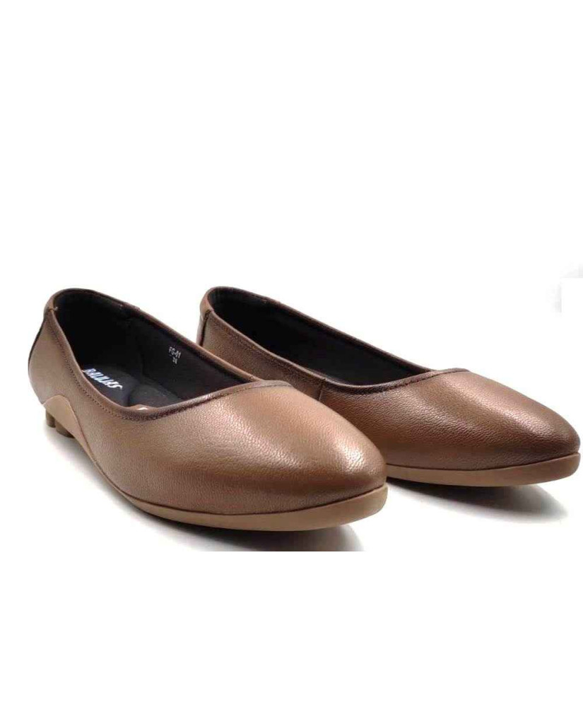FG-01 Balujas Tan Leather Ballerina Flats