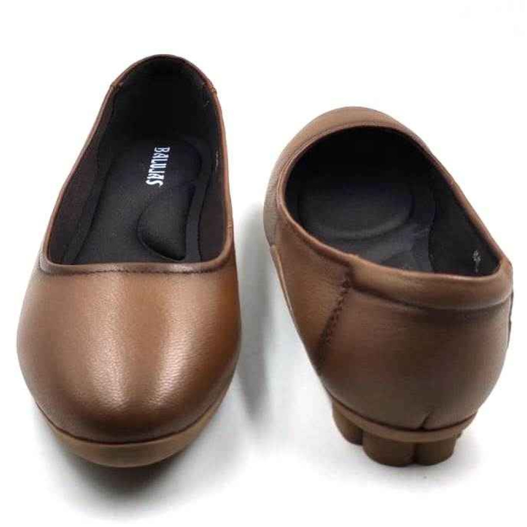 FG-01 Balujas Tan Leather Ballerina Flats