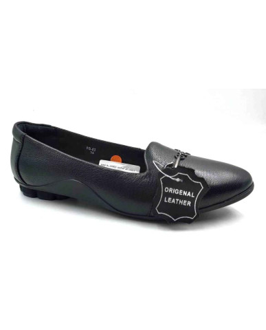 FG-03 Balujas Black Leather Flat Bellies