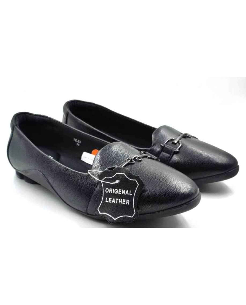 FG-03 Balujas Black Leather Flat Bellies