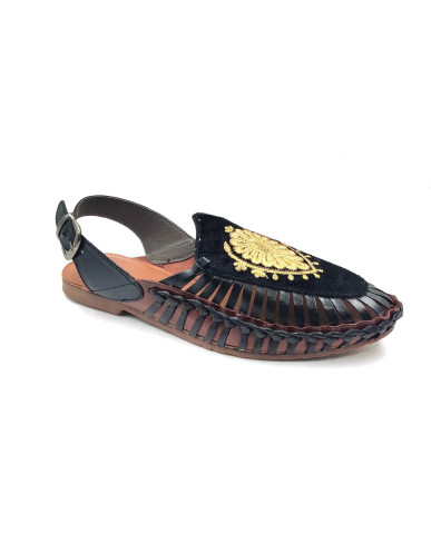 101 Balujas Men Black Pathanis Sandals