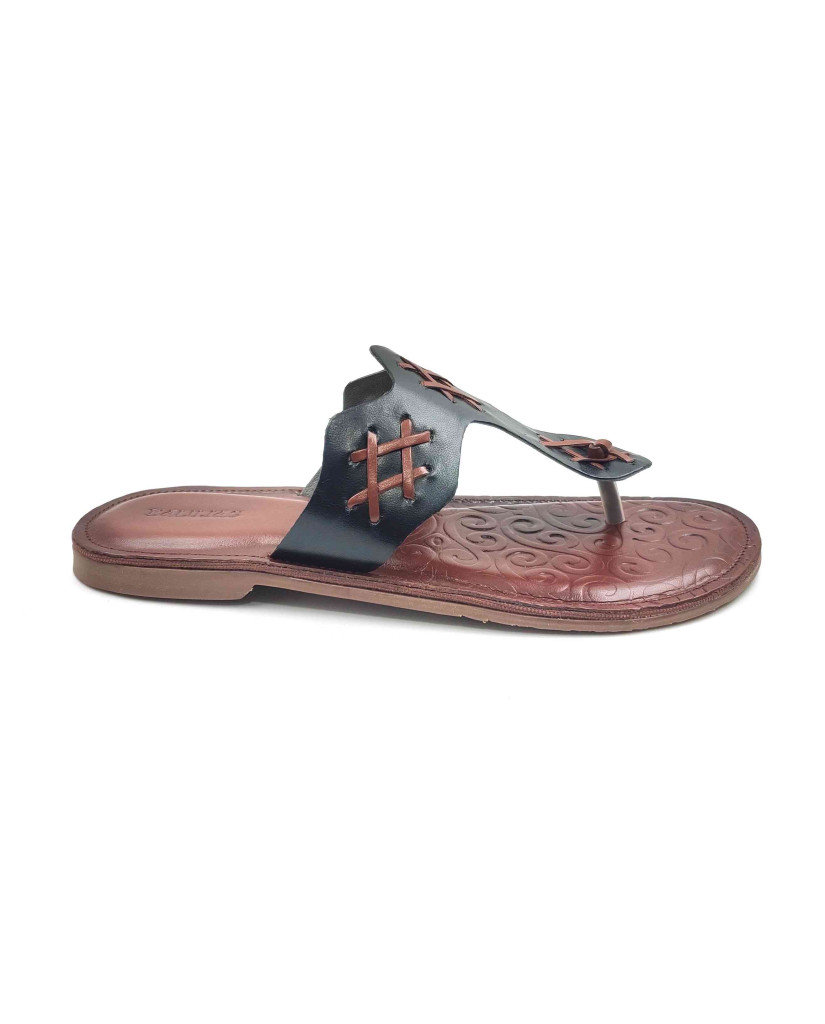 102: Balujas Men Black Slippers